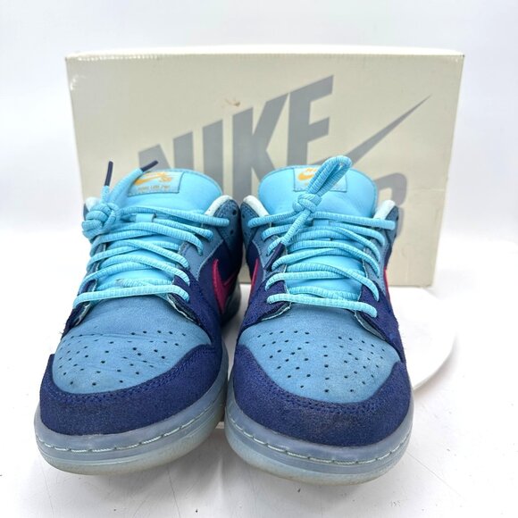 Nike SB Dunk Low Run The Jewels Men Sz 8.5 DO9404-400 Deep Royal Blue Pink Shoe - Picture 1 of 12